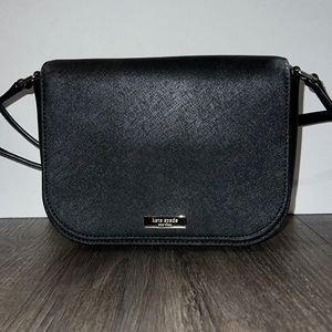 Kate Spade black textured leather crossbody purse